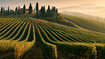Golden Hour Vineyard Panorama