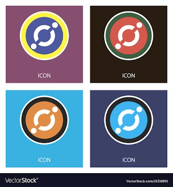 Golden icon coin crypto currency blockchain coin vector image