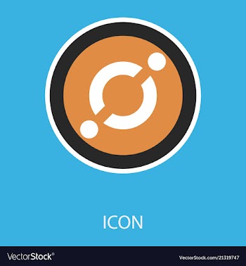 Golden icon coin crypto currency blockchain coin vector image