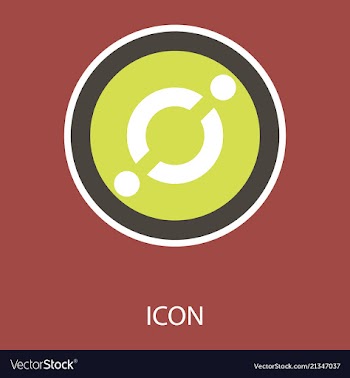 Golden icon coin crypto currency blockchain coin vector image