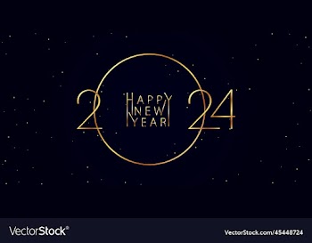 golden inscription 2024 and happy new year