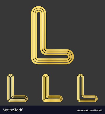 Golden letter l logo design set vector image