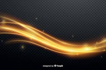 Golden light abstract wave effect Free Vector