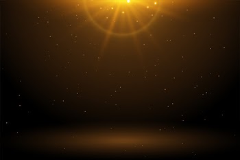 Golden light flare with sparkle empty background Free Vector