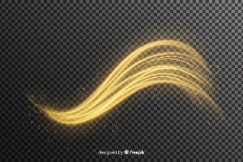 Golden light wave effect Free Vector
