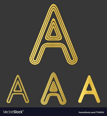 Golden line a logo design set vector image