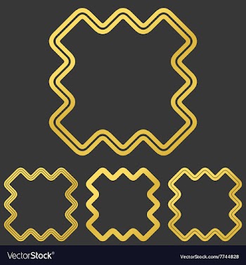 Golden line abstract logo design set vector image
