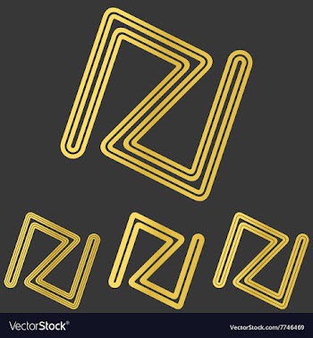 Golden line abstract logo design set vector image
