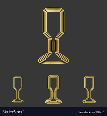 Golden line bar logo design set vector image