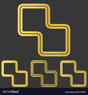 Golden line corporate logo design set vector image