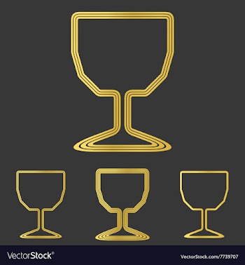 Golden line cup logo design set vector image