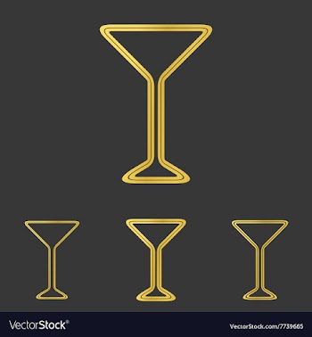Golden line drink logo design set vector image