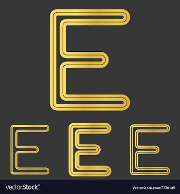 Golden line e logo design set vector image