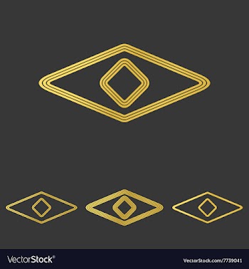 Golden line eye logo design set vector image