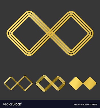Golden line infinity logo design set vector image