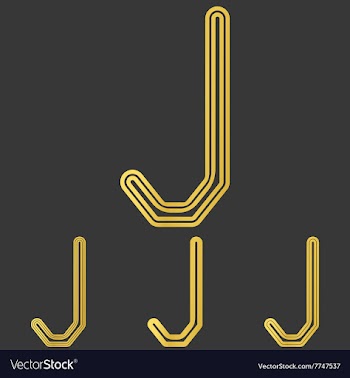 Golden line j logo design set vector image