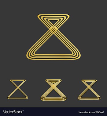 Golden line loop logo design set vector image