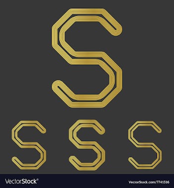 Golden line s logo design set vector image