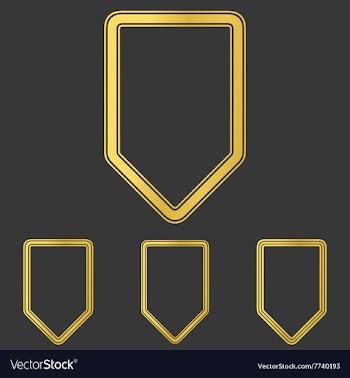 Golden line shield logo design set vector image