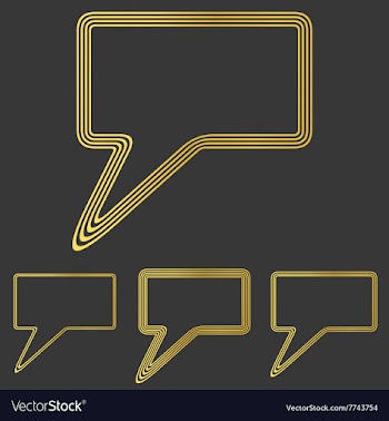 Golden line speech logo design set vector image