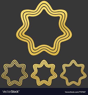 Golden line star logo design set vector image