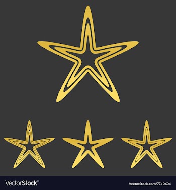 Golden line star logo design set vector image