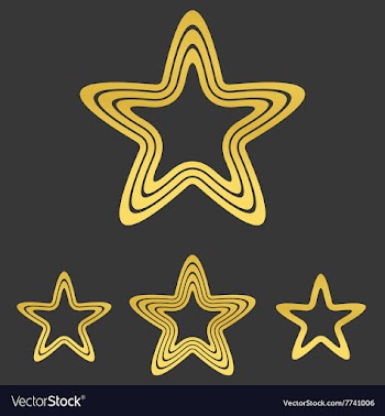Golden line star logo design set vector image
