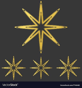 Golden line star logo design set vector image