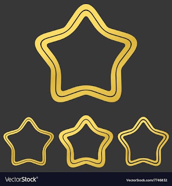 Golden line star logo design set vector image
