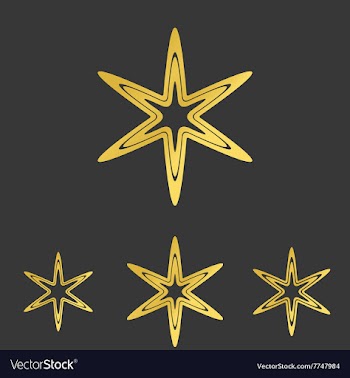Golden line star logo design set vector image