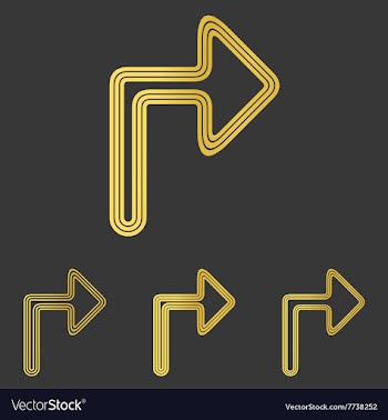 Golden line turn logo design set vector image