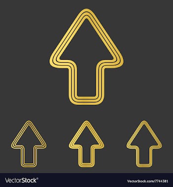 Golden line upwards logo design set vector image
