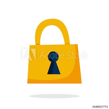 Golden lock icon