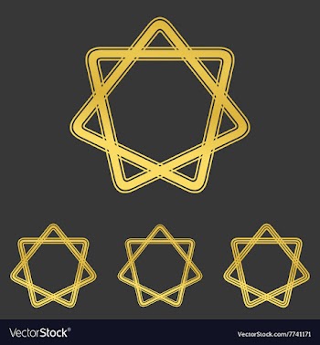 Golden loop star logo design set vector image