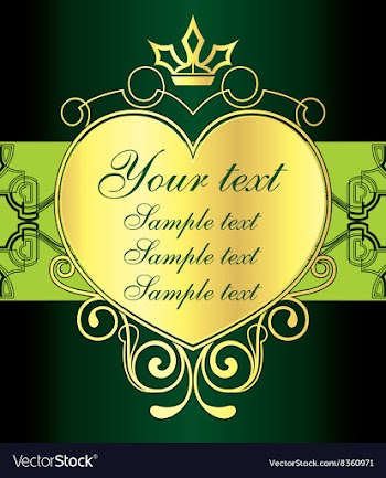 Golden Love Heart Design vector image