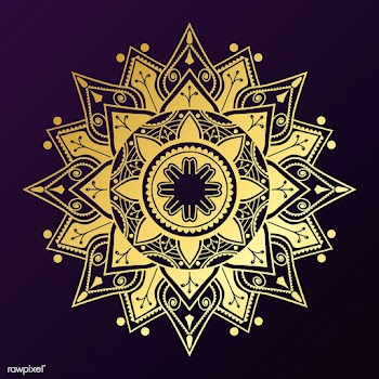 Golden mandala badge | Free stock vector - 563221
