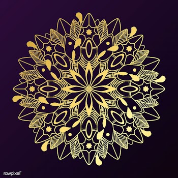 Golden mandala badge | Free stock vector - 563227