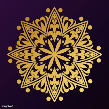 Golden mandala badge | Free stock vector - 563230