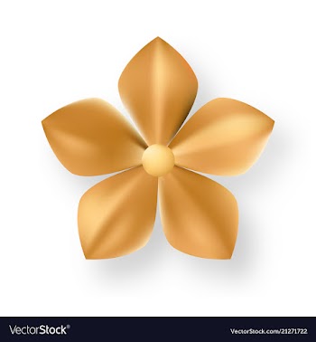 Golden metal pattern flower five petal vector image