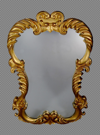 Golden Mirror Frame PNG Transparent Image