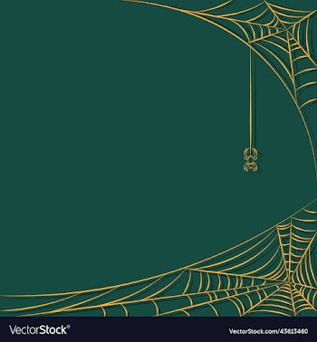 golden mockup spider web on dark green background