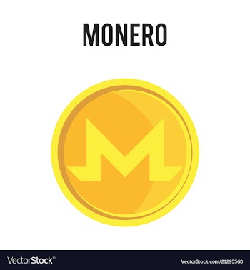 Golden monero coin crypto currency blockchain vector image