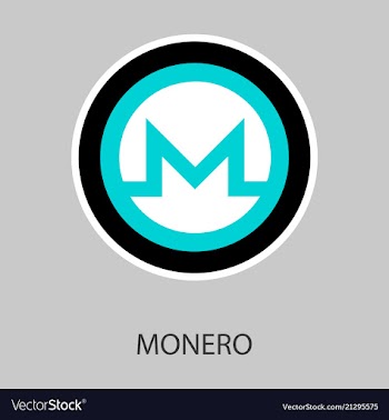 Golden monero coin crypto currency blockchain vector image