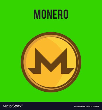 Golden monero coin crypto currency blockchain vector image