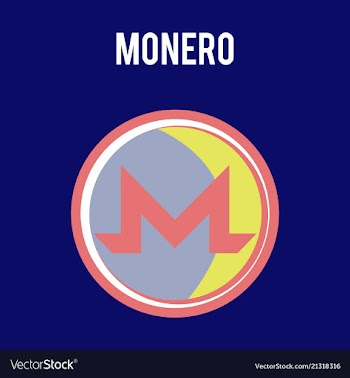 Golden monero coin crypto currency blockchain vector image