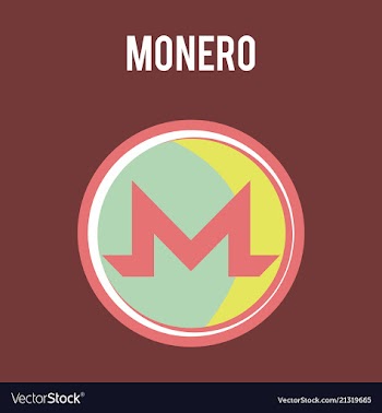 Golden monero coin crypto currency blockchain vector image