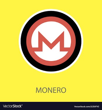 Golden monero coin crypto currency blockchain vector image