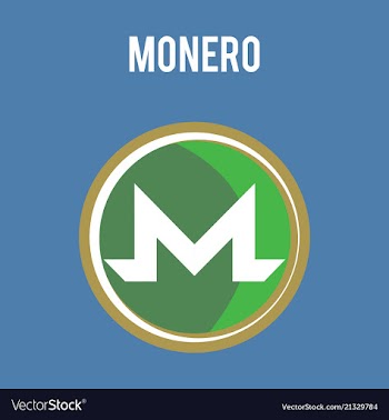 Golden monero coin crypto currency blockchain vector image
