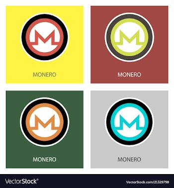 Golden monero coin crypto currency blockchain vector image