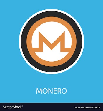 Golden monero coin crypto currency blockchain vector image